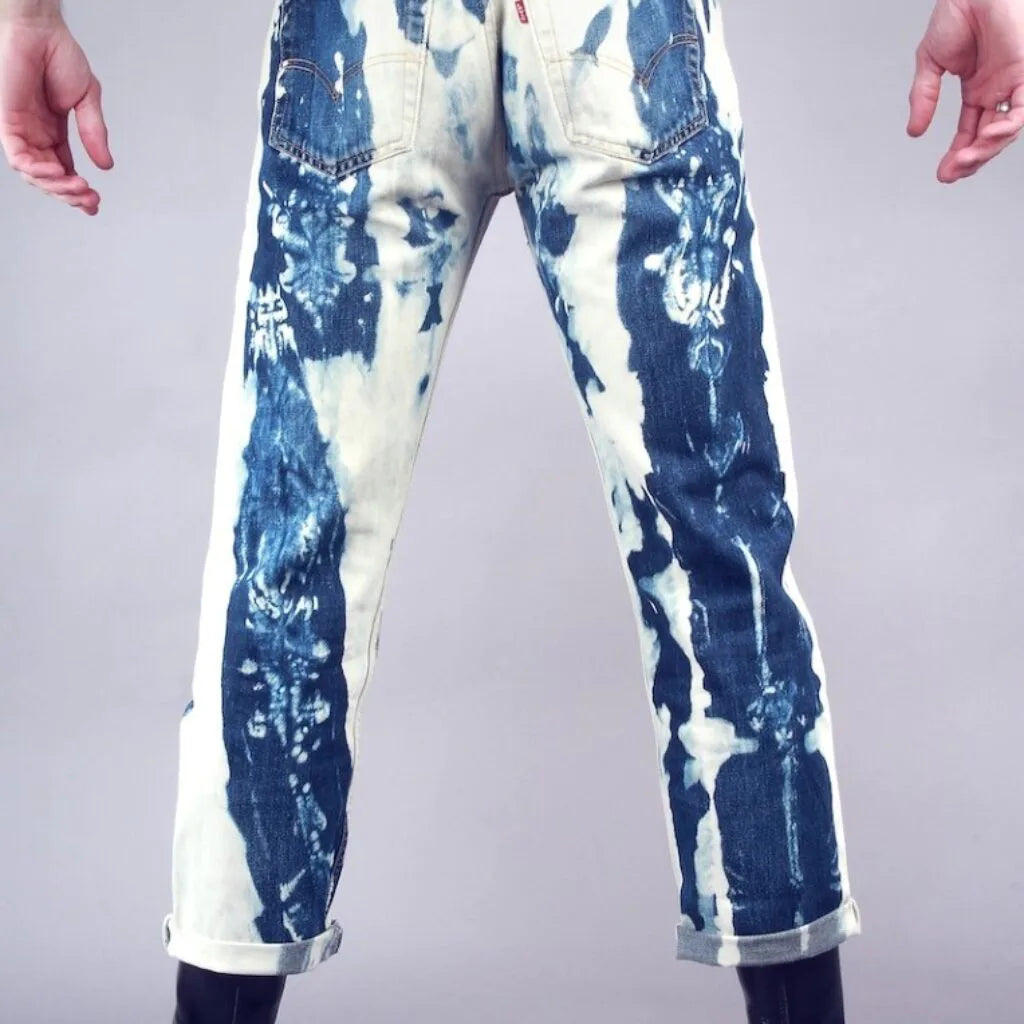 Bleachers Bleu foncé Levi's 501 coupe skinny avec fermeture éclair au dos et sur toute la longueur