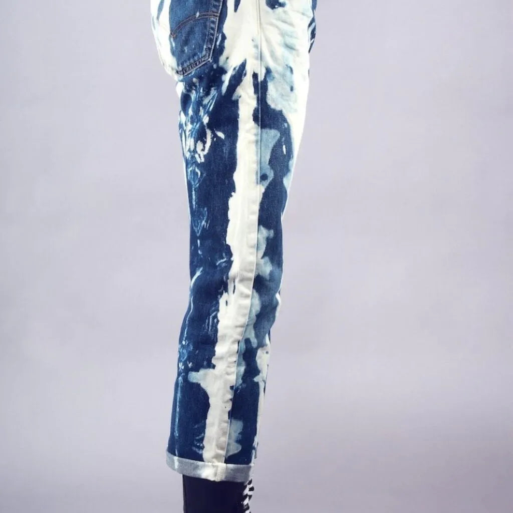Bleachers Bleu foncé Levi's 501 coupe droite avec fermeture éclair au dos et sur toute la longueur
