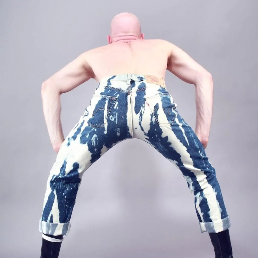 Bleachers Bleu foncé Levi's 501 coupe skinny avec fermeture éclair au dos et sur toute la longueur
