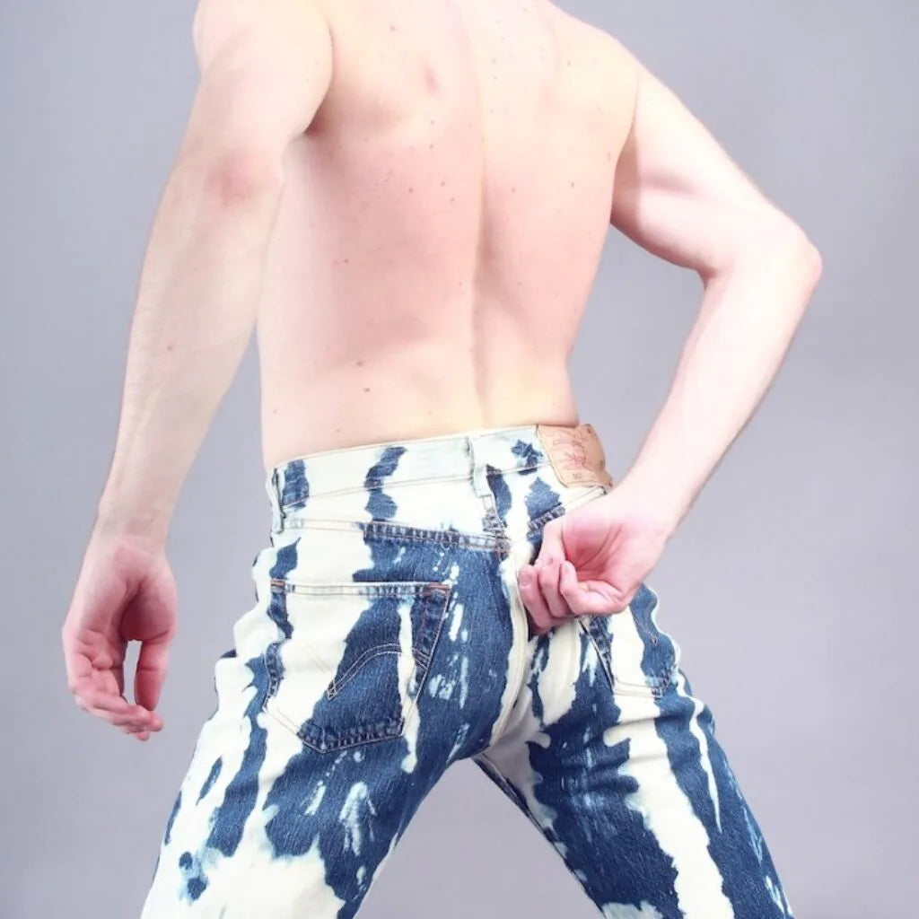 Bleachers Bleu foncé Levi's 501 coupe skinny avec fermeture éclair au dos et sur toute la longueur