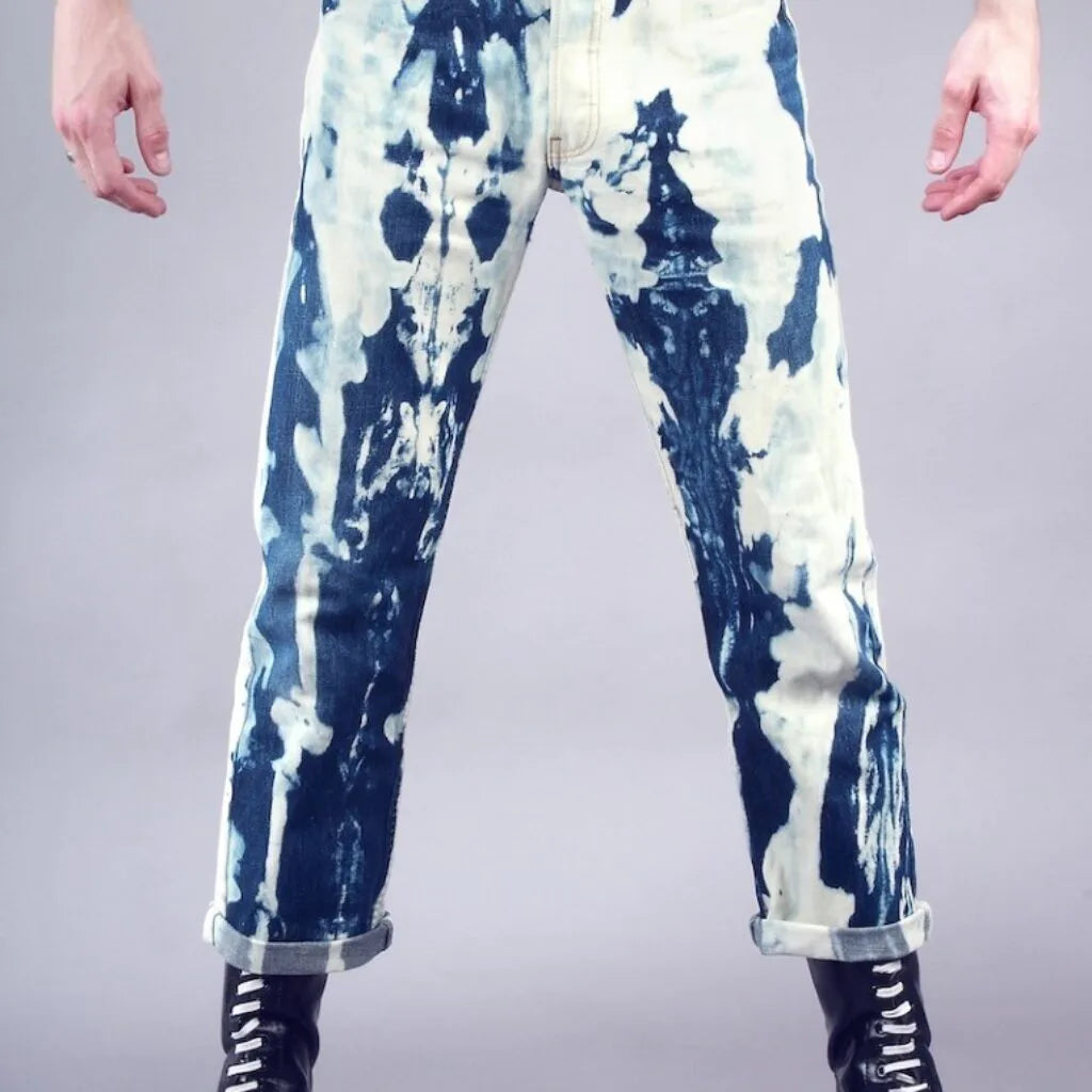 Bleachers Bleu foncé Levi's 501 coupe droite avec fermeture éclair au dos et sur toute la longueur