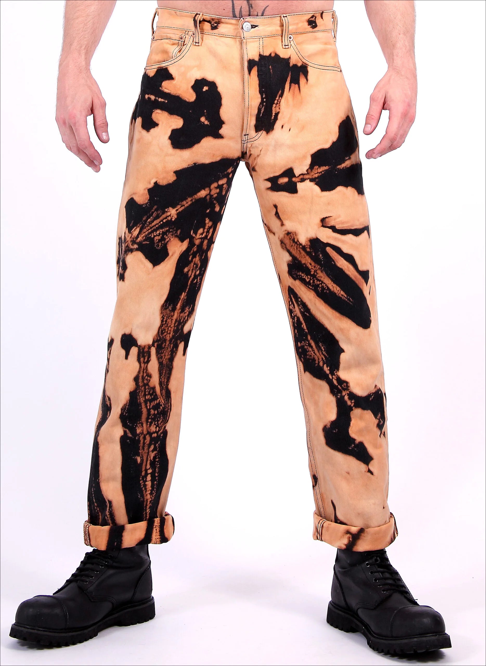 Bleachers Black Orange straight or skinny fit Levi s 501 with back fu Bleachers and Co