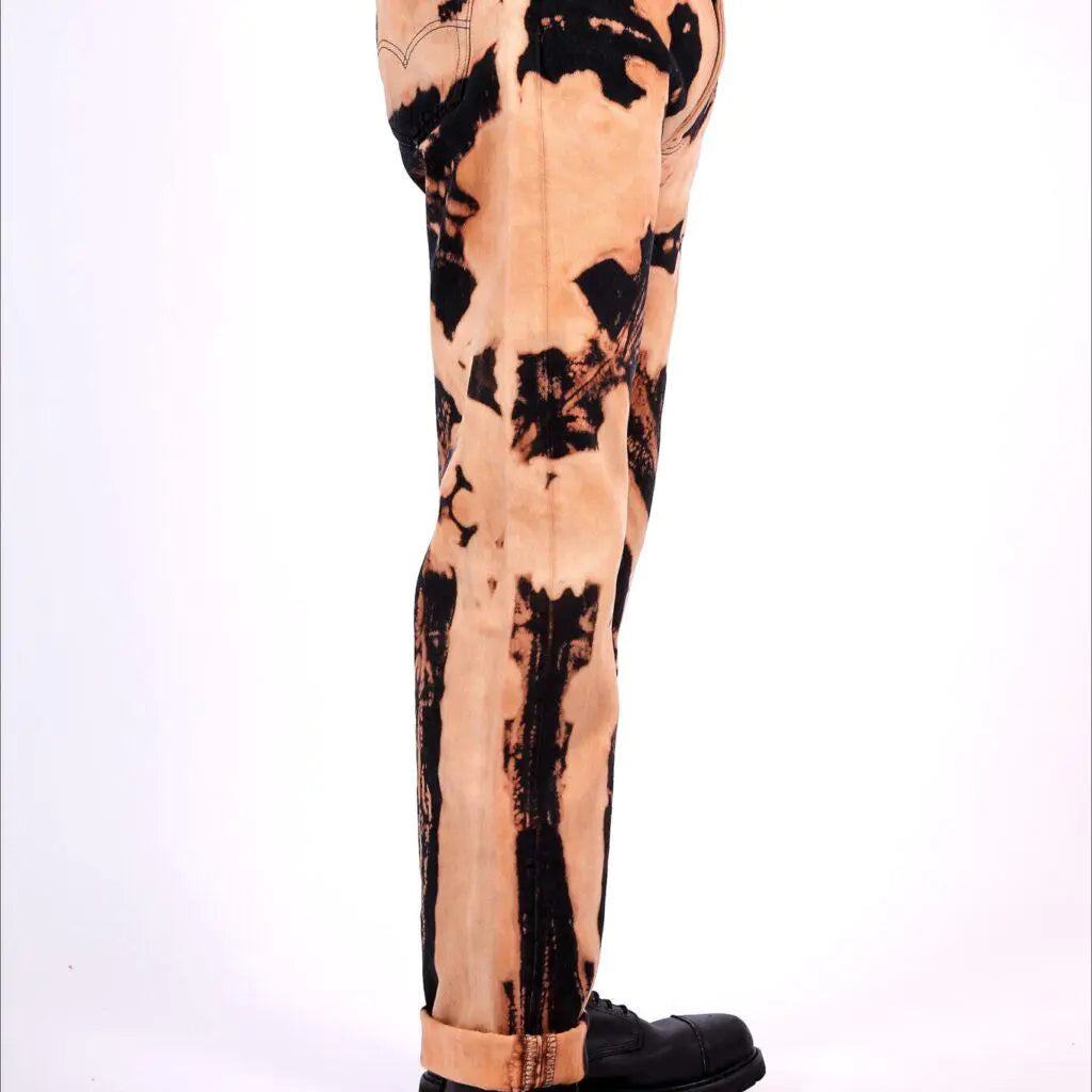 Gradins, Noir/Orange coupe droite ou skinny Levi's 501