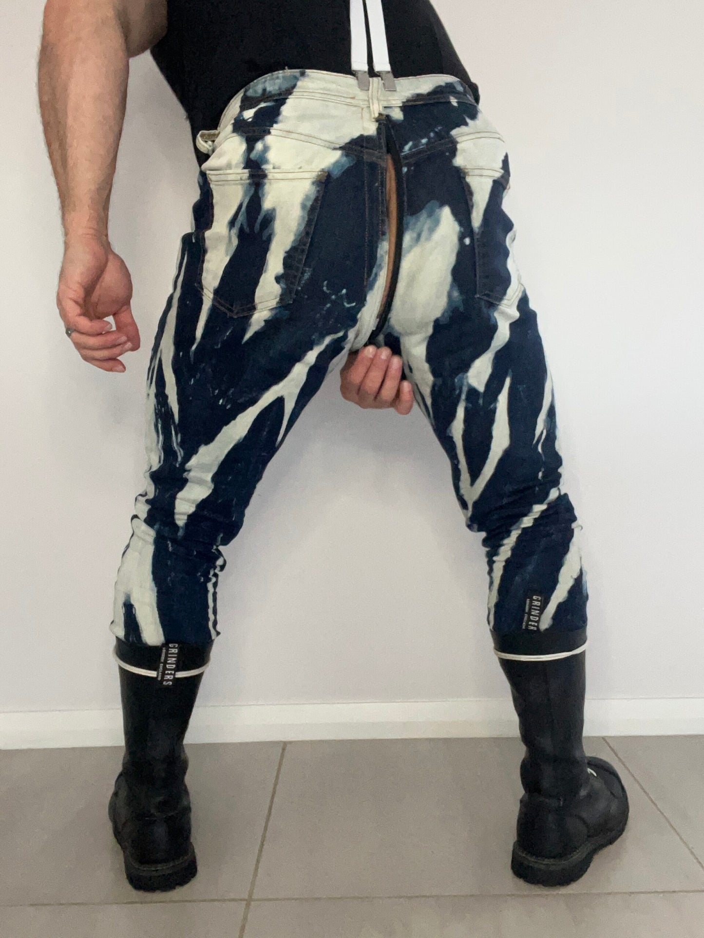 Dégradeurs en denim stretch coupe slim avec zips