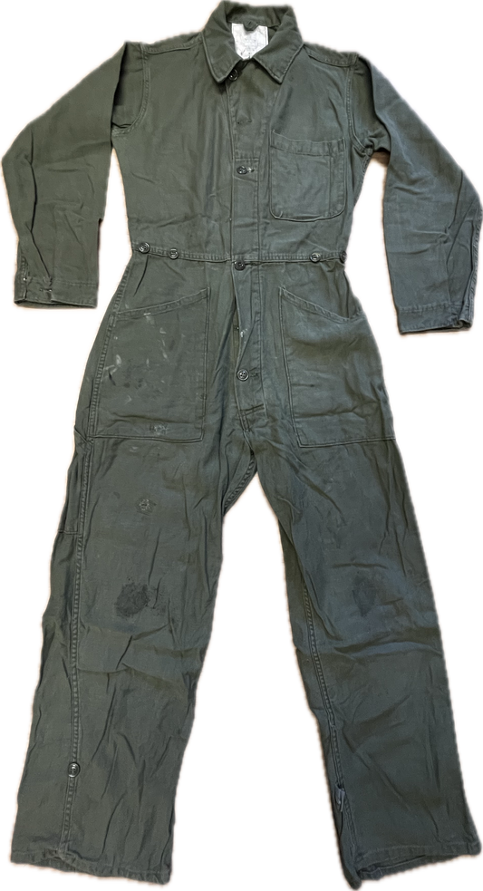 Military Green Dirty Overall -ExtraSmall-