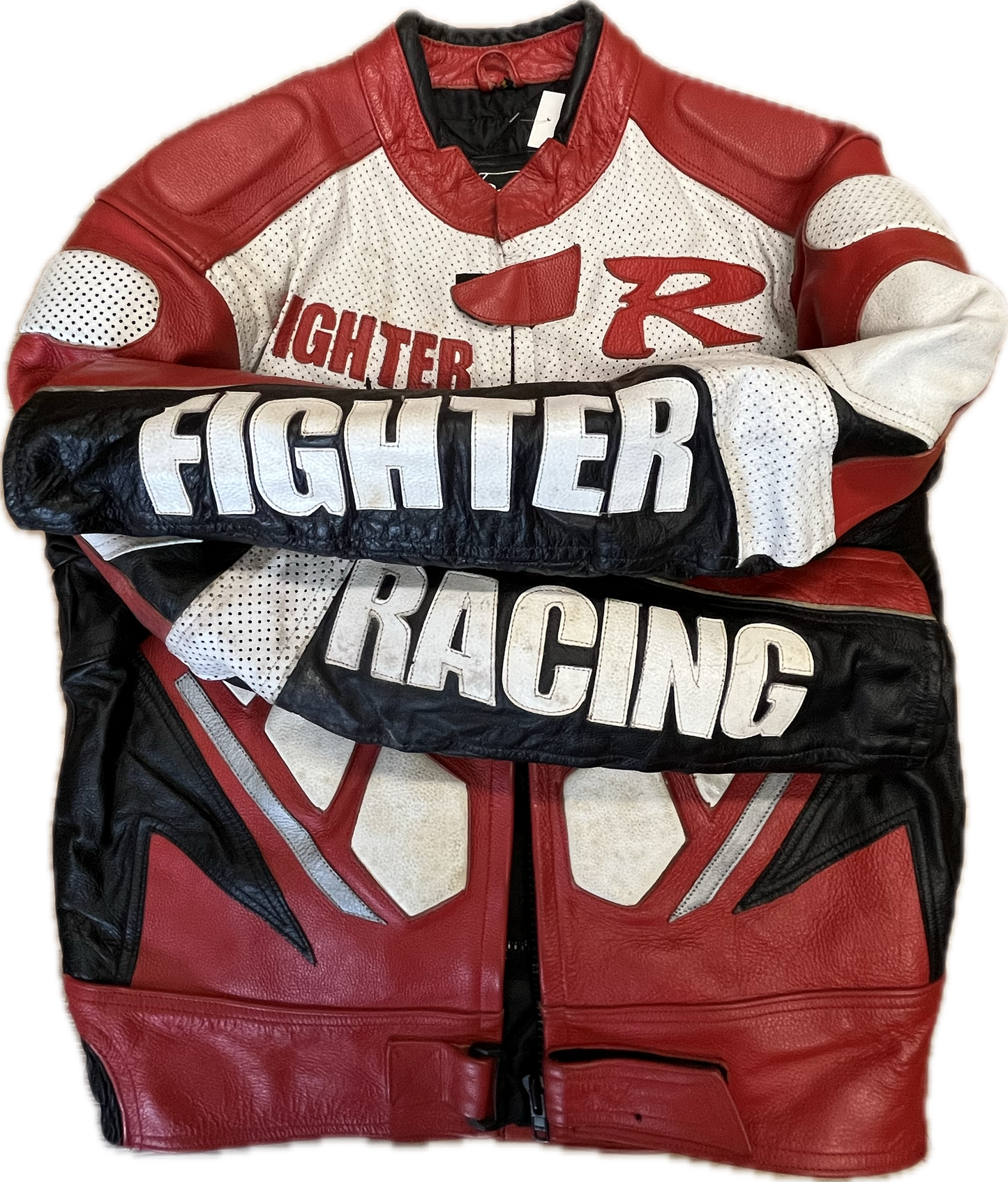 Vintage Real Leather Biker Jacket -XXL-