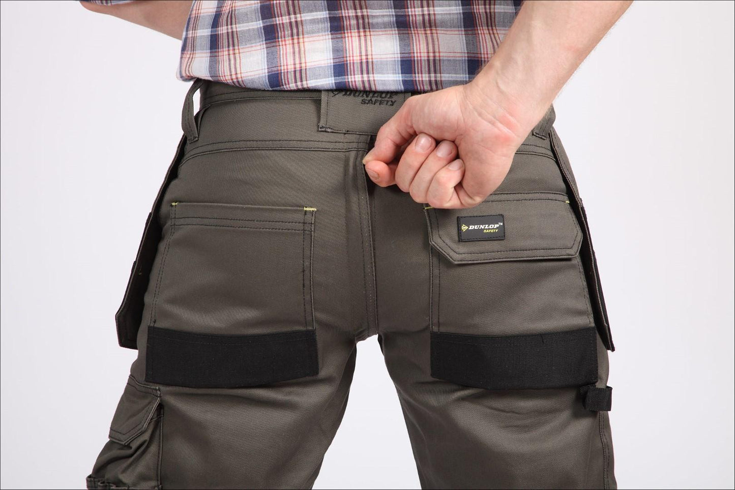 Dunlop on site trousers - Army Green/Black with back and full zip