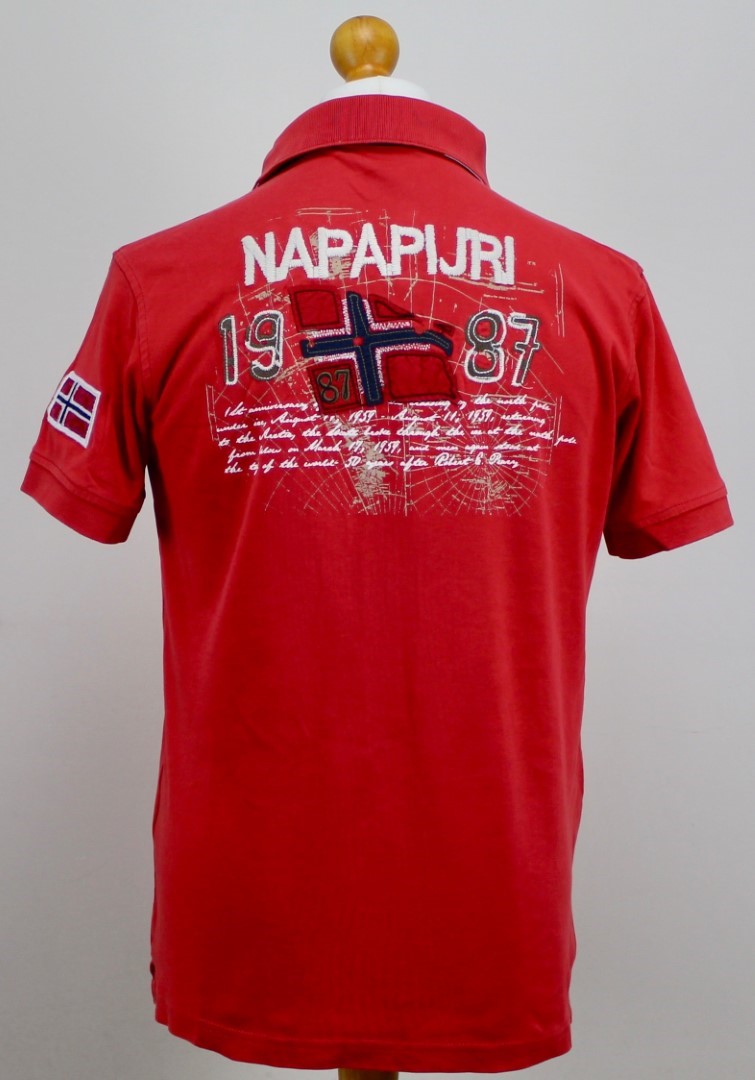 🔥 Napapijri Polo Shirt Red Large