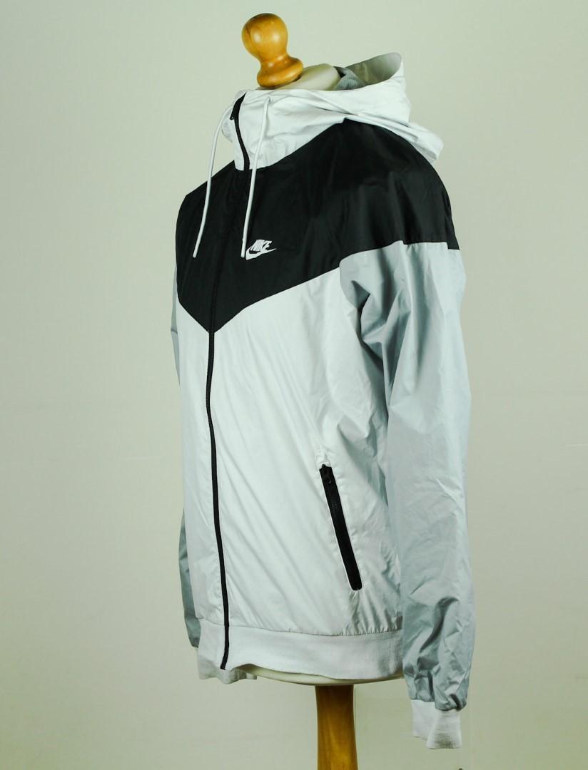 Adidas hooded windbreaker white/black Medium