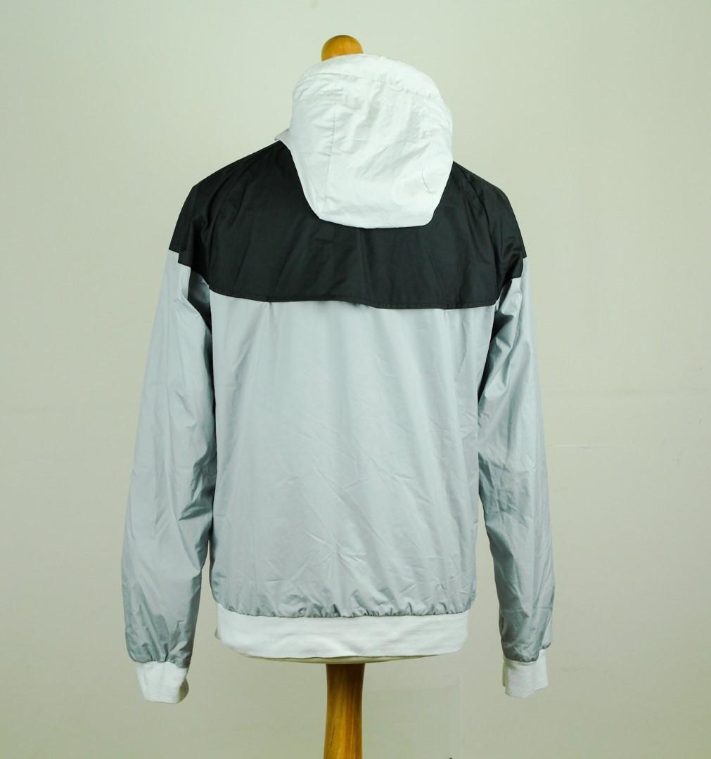 Adidas hooded windbreaker white/black Medium