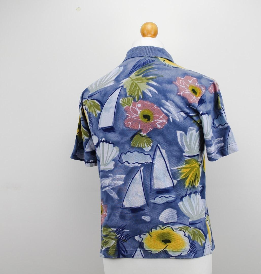 š„ "Henry Cotton's" poloshirt flower print Medium