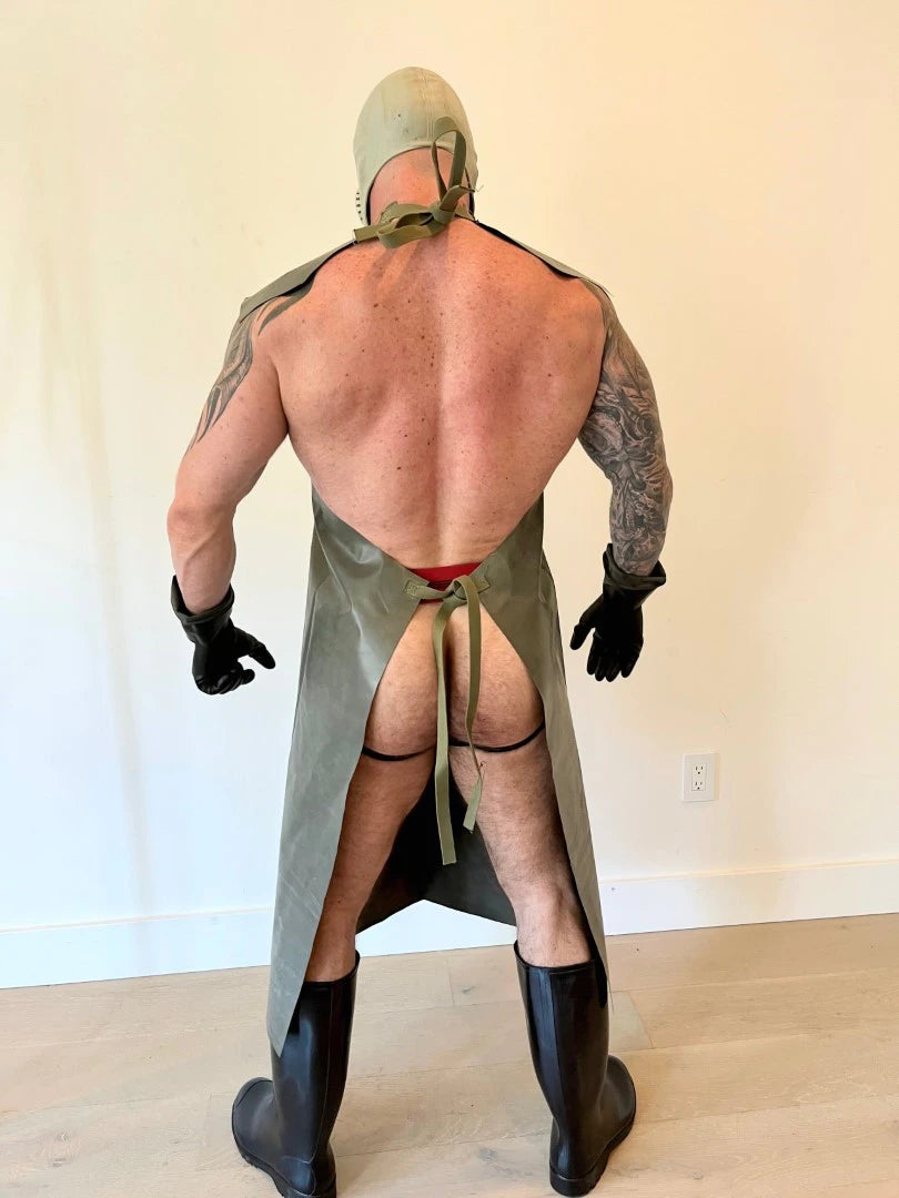 HEAVY DUTY RUBBER ARMY APRON – ARMY GREEN