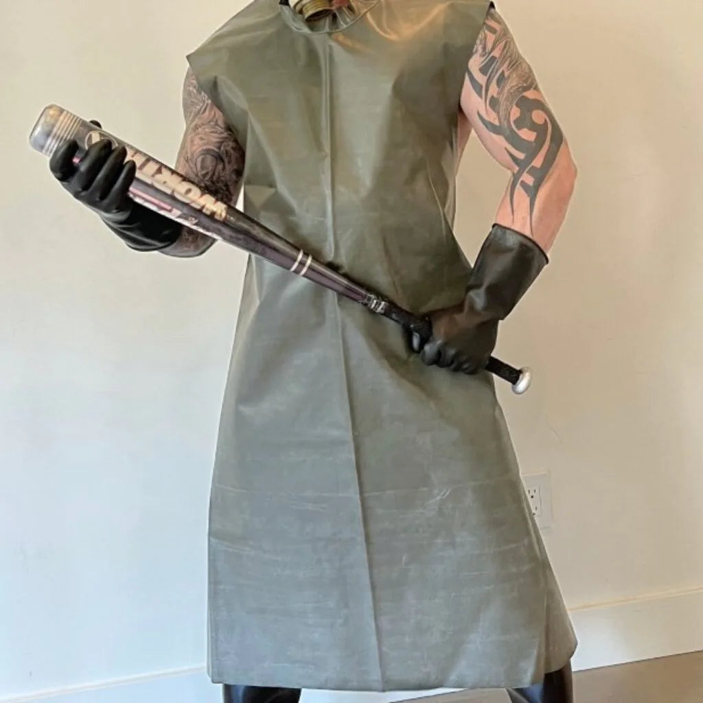 HEAVY DUTY RUBBER ARMY APRON – ARMY GREEN