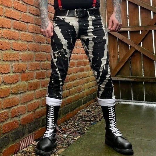 Stretch denim Bleachers, Black skinny fit with exposed chunky back/full zip