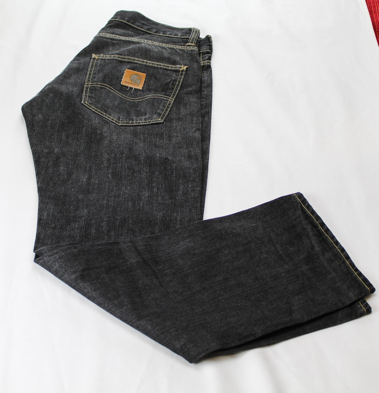 Carhartt genou court noir avec fermeture éclair complète - taille 32"