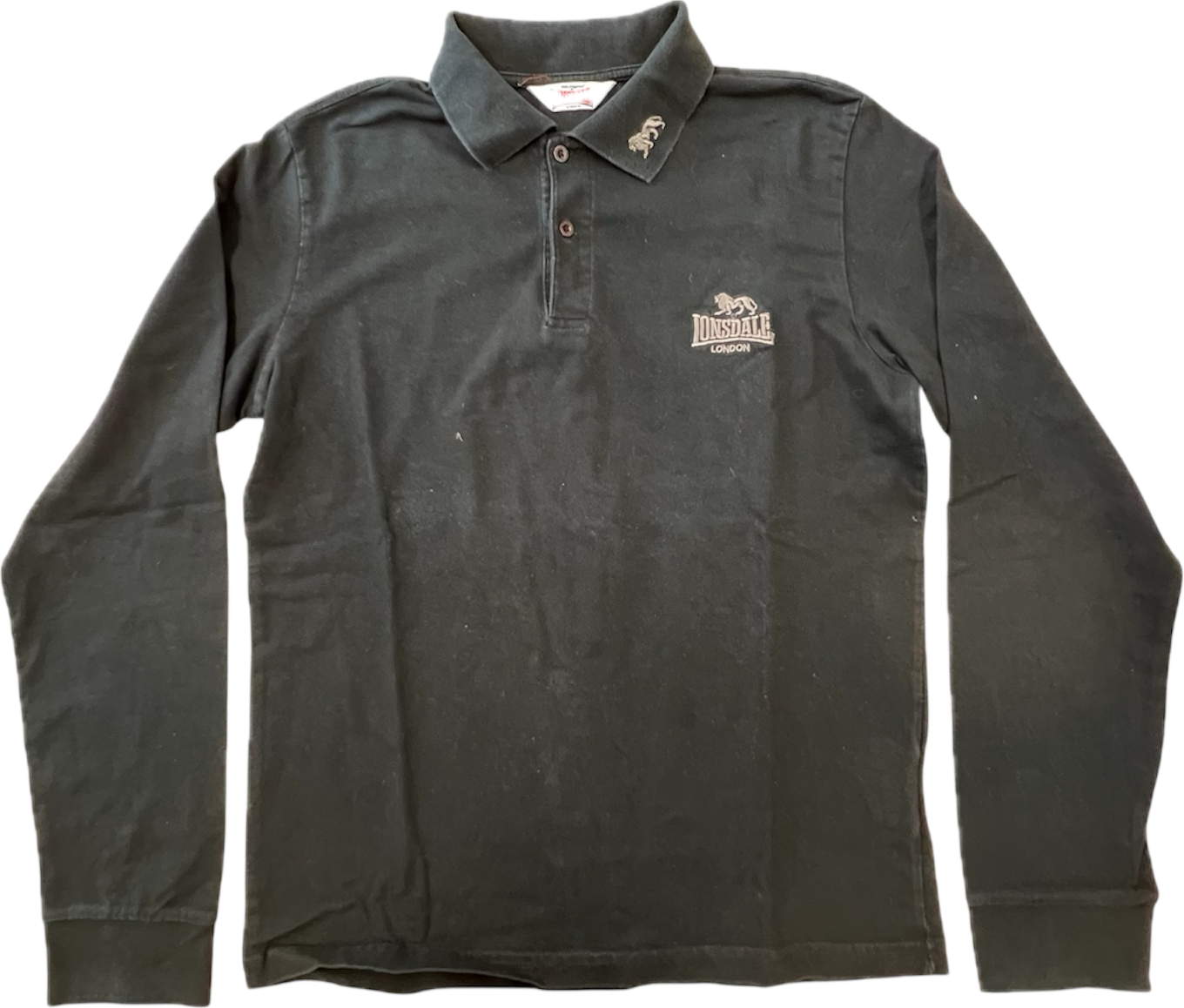 🔥 Lonsdale polo shirt black long sleeve M