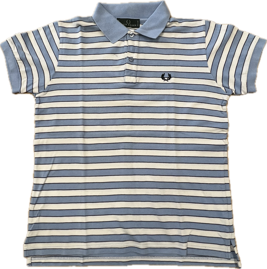 🔥 Fred Perry polo shirt sky blue and white stripe L