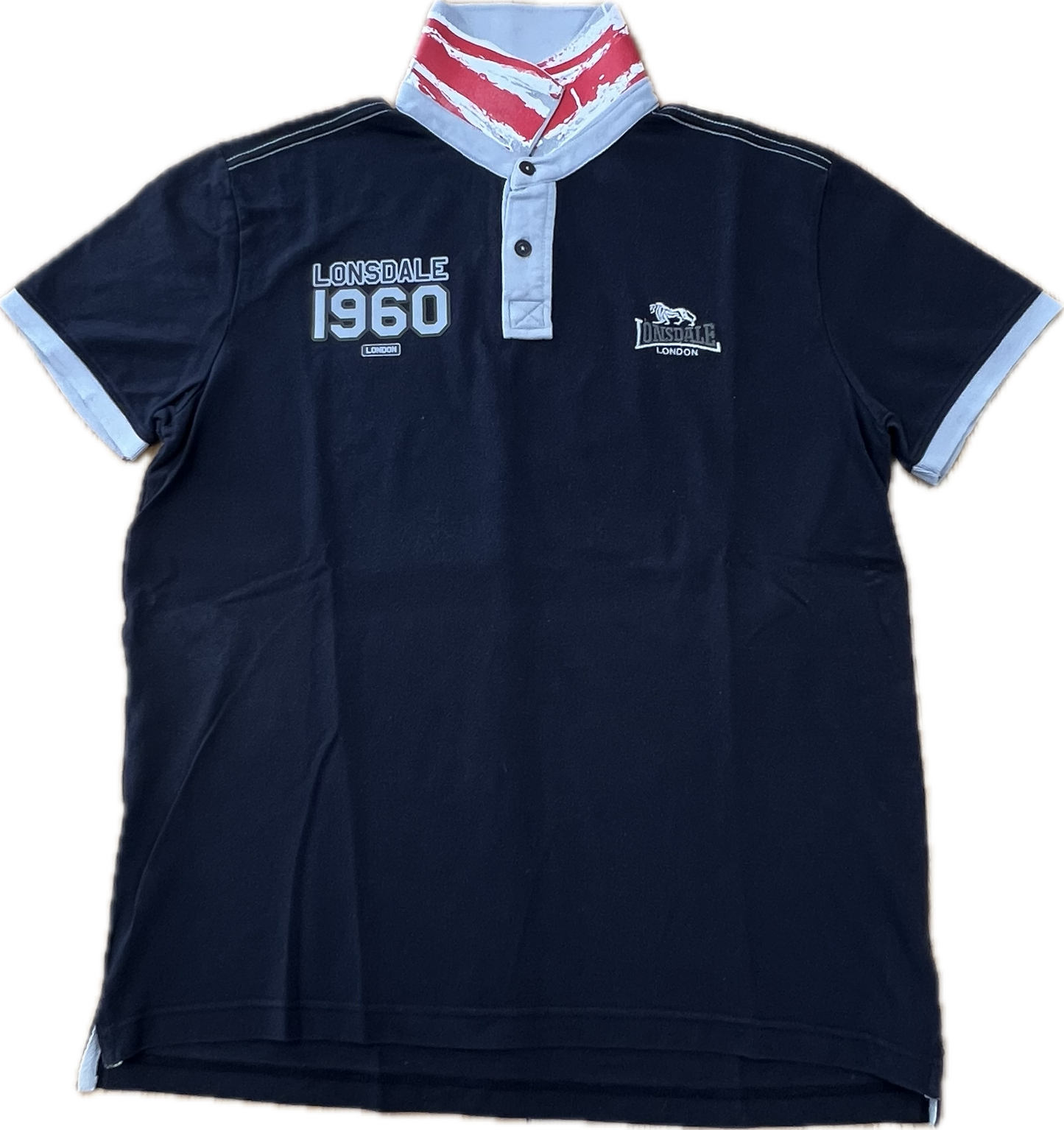 🔥 Lonsdale Poloshirt weiß mit Patches S
