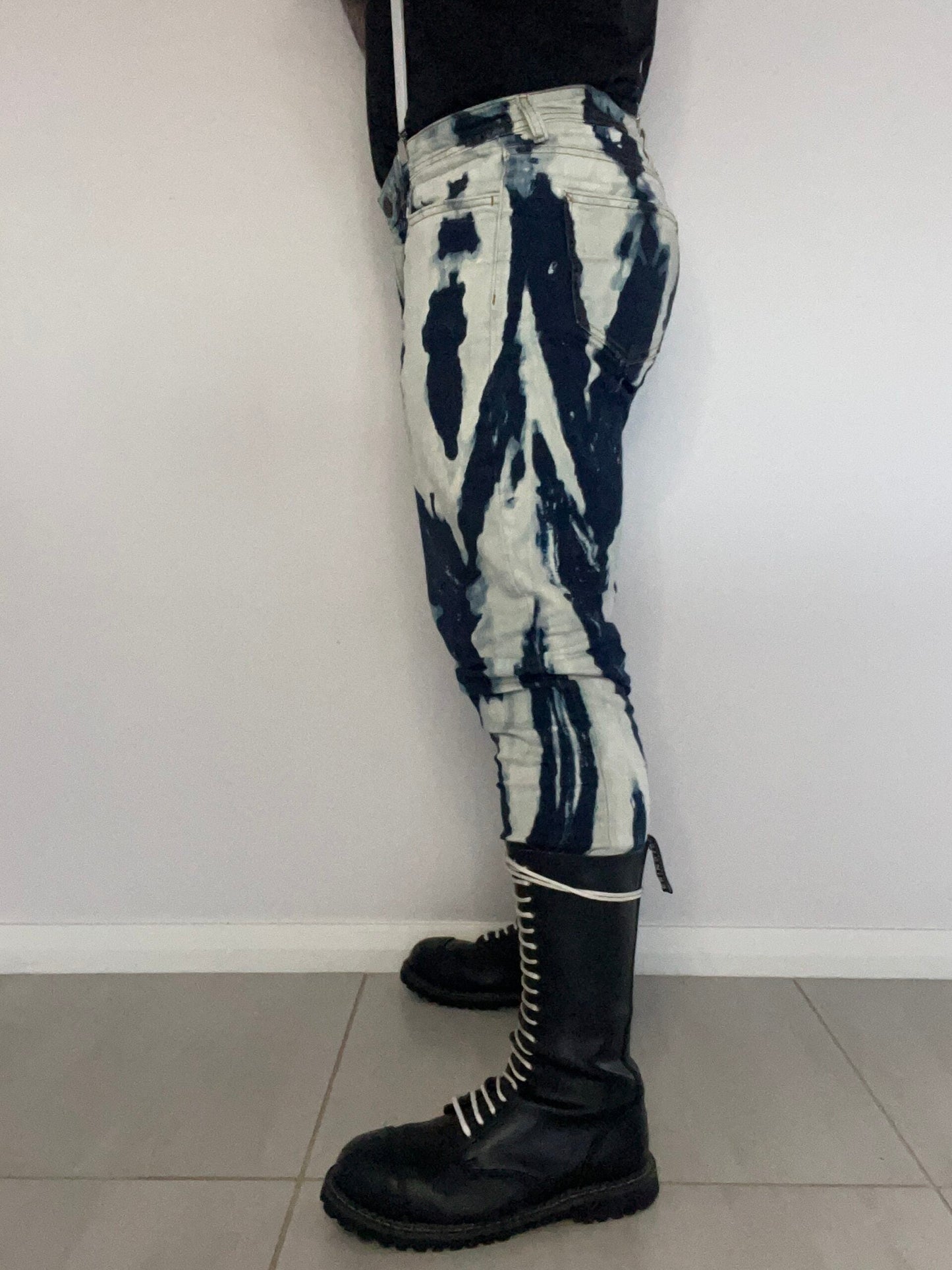 Slim fit Stretch Denim Bleachers with zips