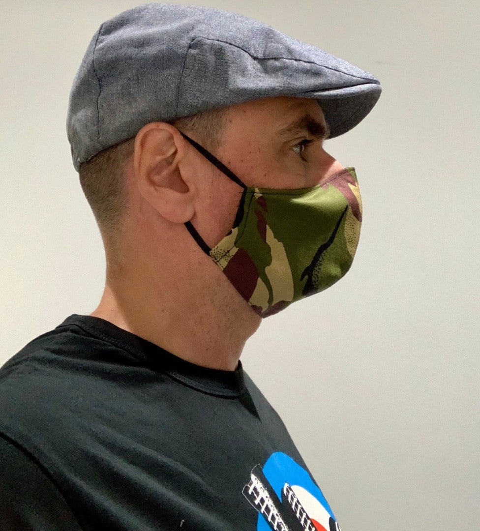 Gesichtsmaske Denim, Camouflage &amp; Prints mit eingebautem Filter