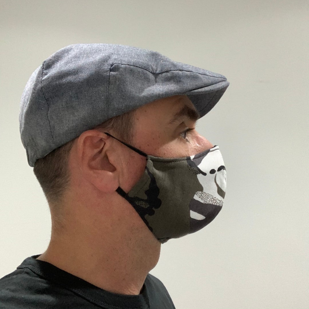 Gesichtsmaske Denim, Camouflage &amp; Prints mit eingebautem Filter