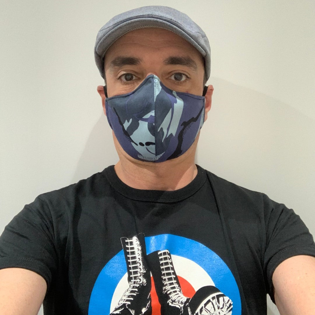 Gesichtsmaske Denim, Camouflage &amp; Prints mit eingebautem Filter