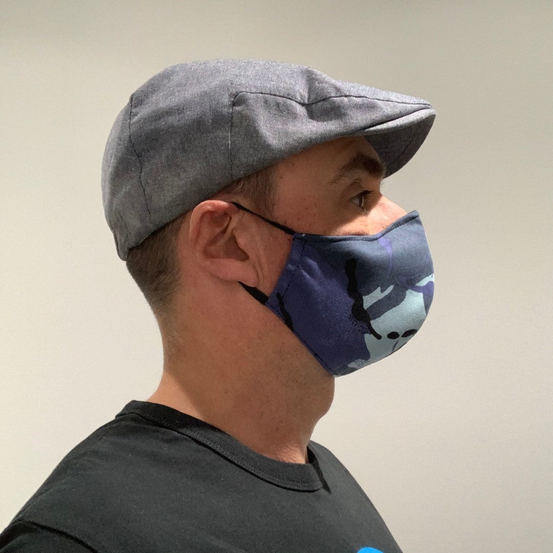 Gesichtsmaske Denim, Camouflage &amp; Prints mit eingebautem Filter