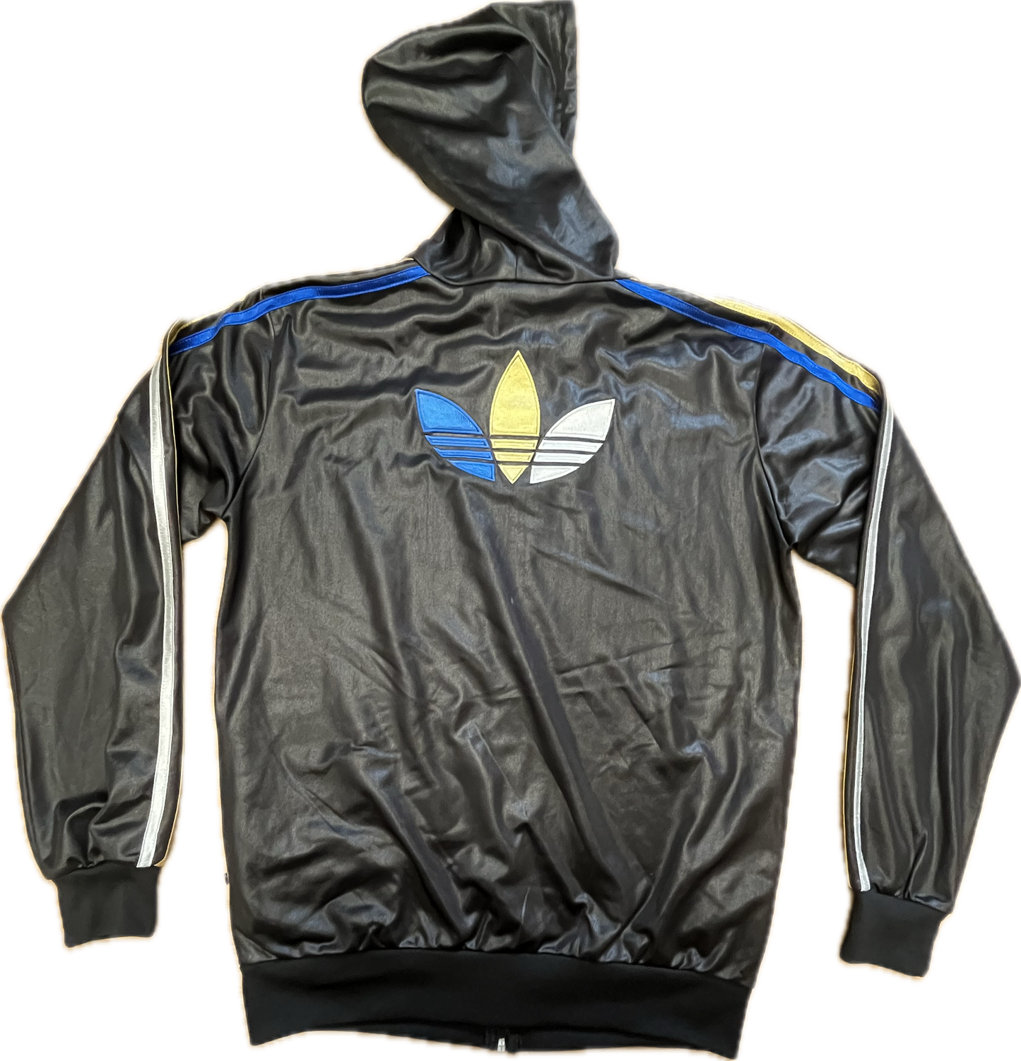 🔥 ADIDAS CHILE JACKET XL – BLACK WITH COLOURFUL STRIPES