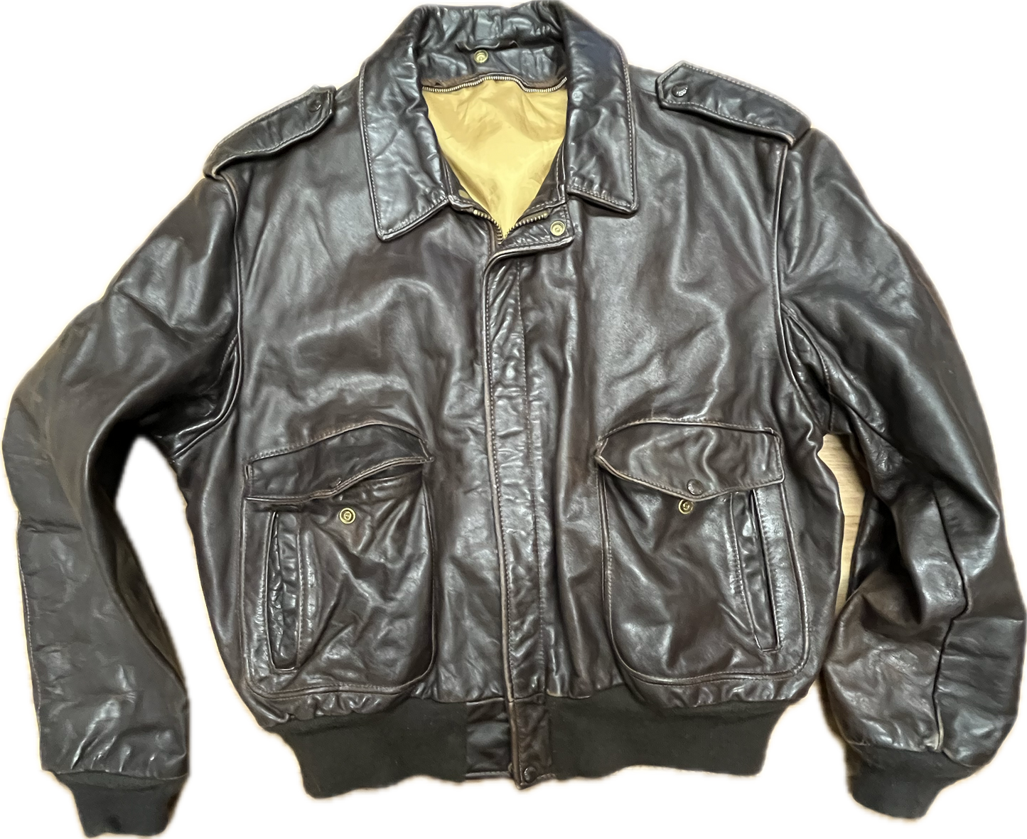 'Schott' Aviator Vintage Leather Jacket -XXL-