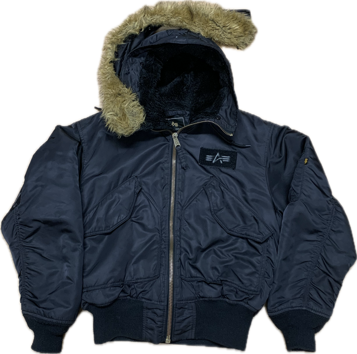🔥 Alpha Industries hooded CWU-45 flight jacket Medium - Black