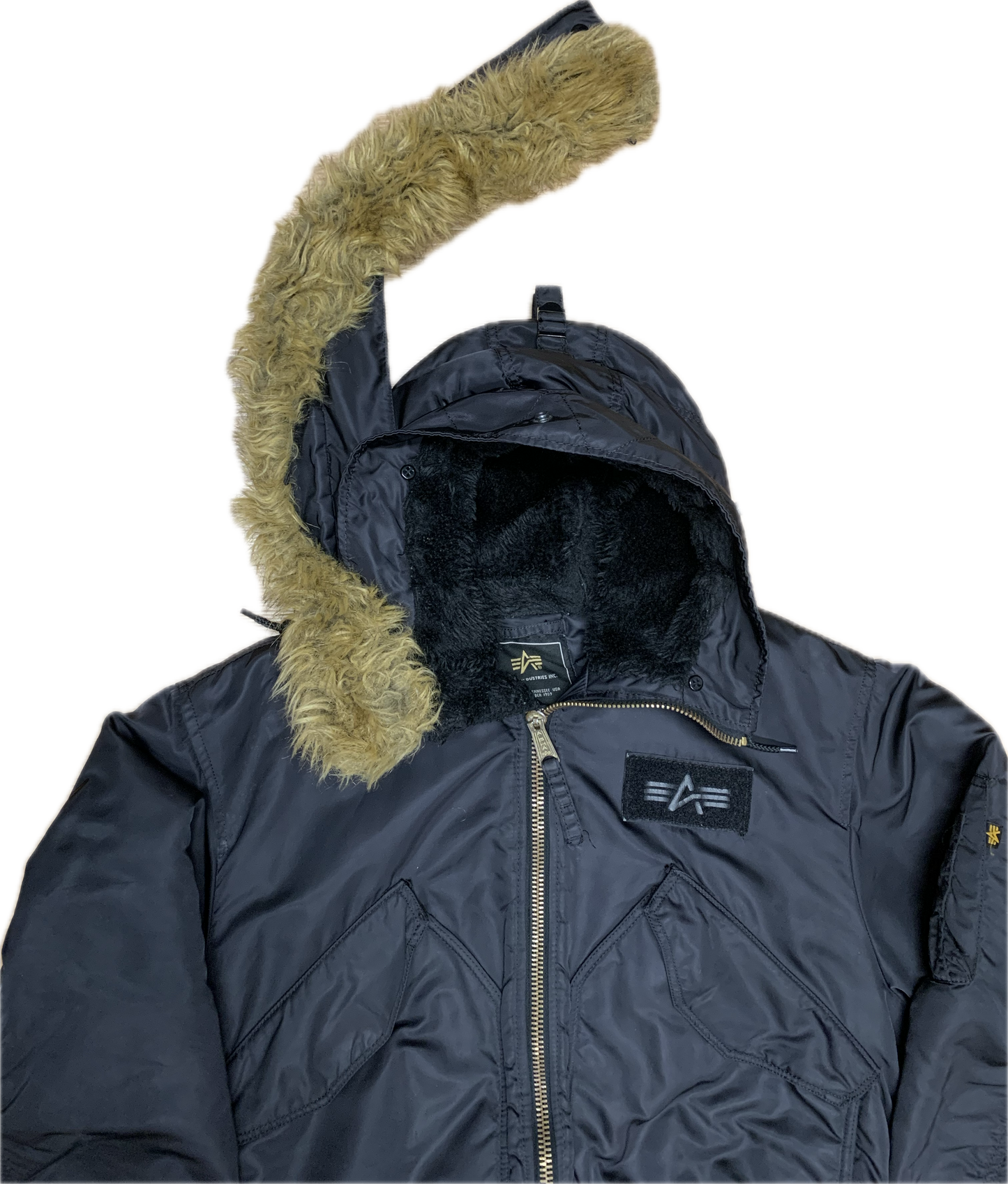 🔥 Alpha Industries hooded CWU-45 flight jacket Medium - Black