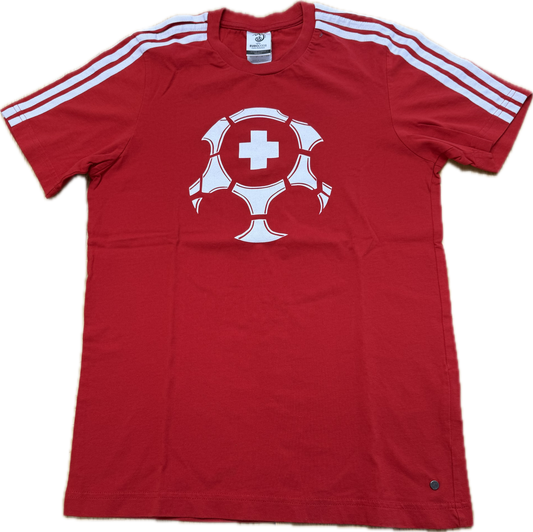 🔥 Rare Vintage Adidas t-shirt Red "Switzerland" - Small