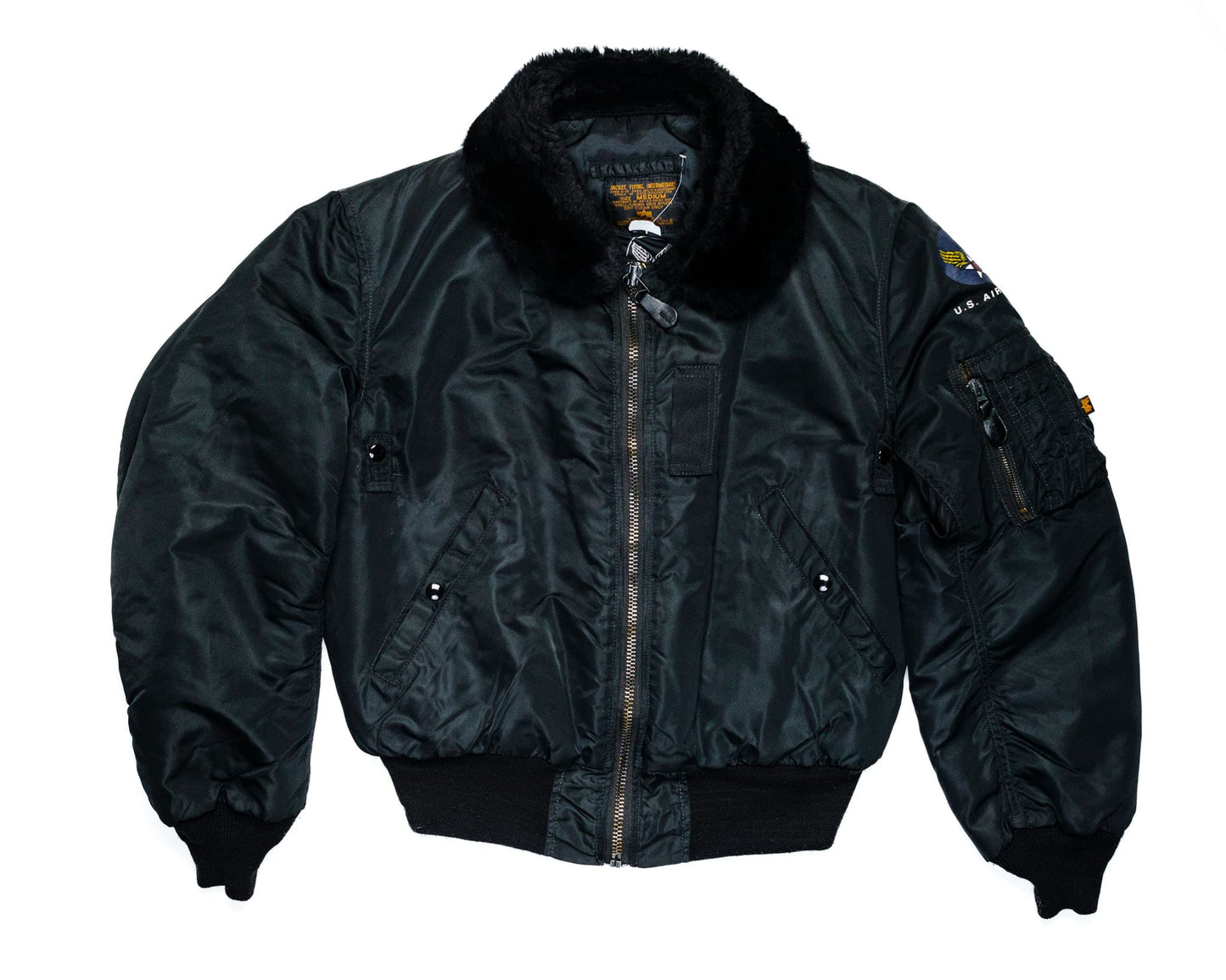 Alpha Industries CWU-45p flight jacket Medium - Black winter collar
