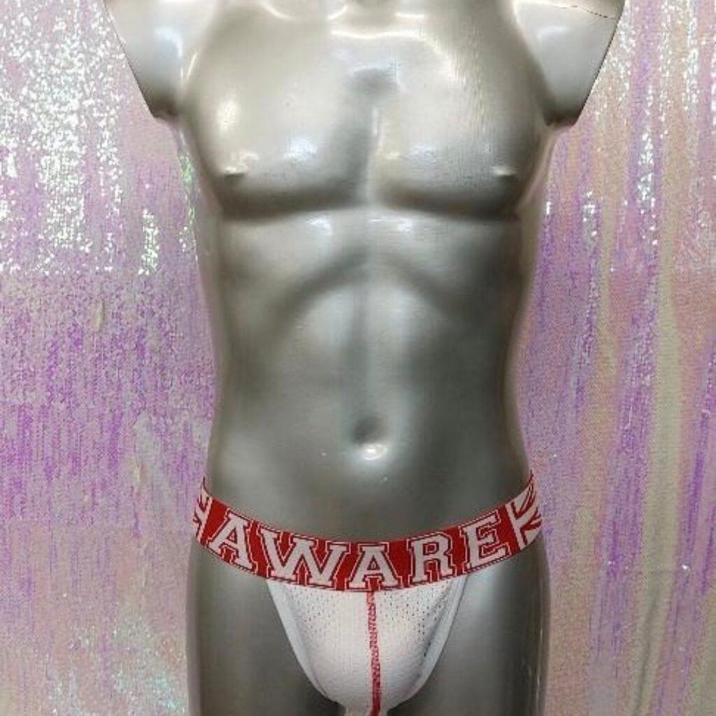 “AWARE” JOCKSTRAPS – BLACK, WHITE OR RED