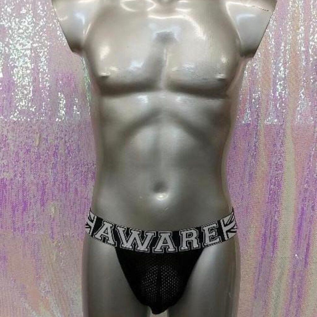 “AWARE” JOCKSTRAPS – BLACK, WHITE OR RED