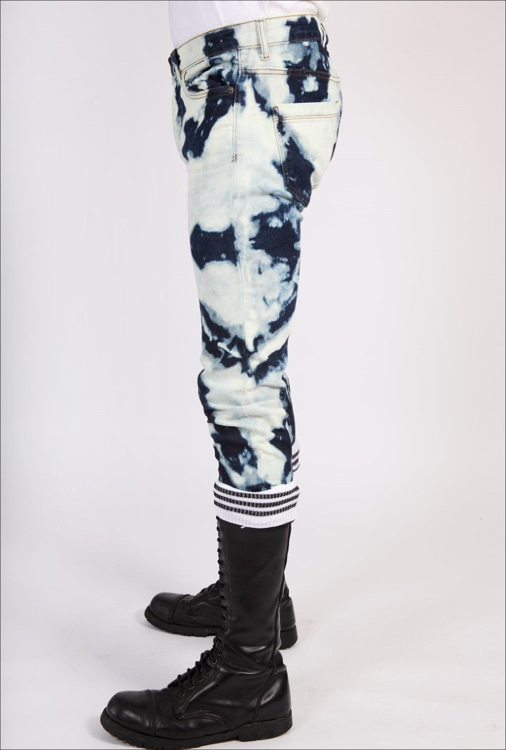Skinny fit stretch denim bleachers blue