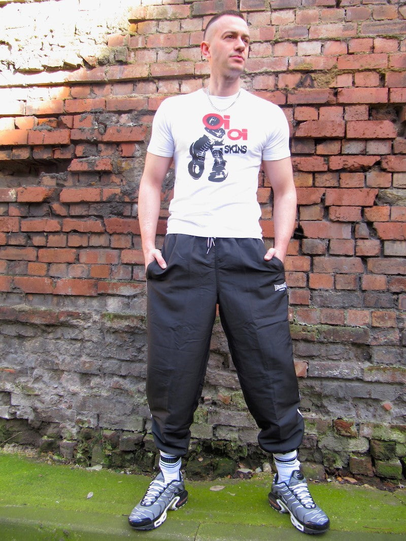 Lonsdale track suit bottoms - black with back/full zip