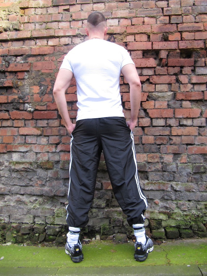 Lonsdale track suit bottoms - black with back/full zip
