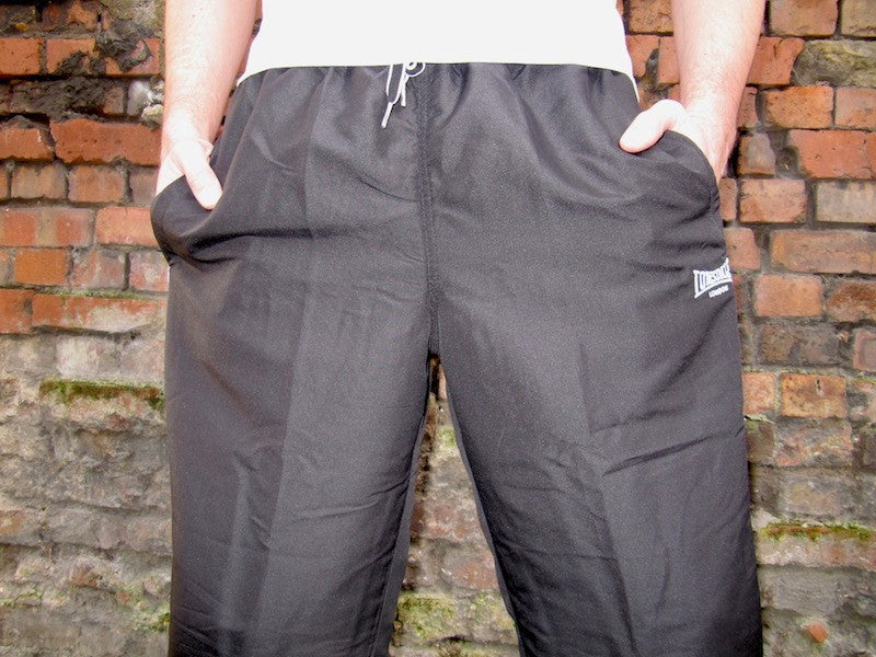 Lonsdale track suit bottoms - black with back/full zip