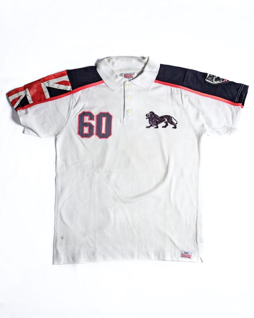 🔥 Lonsdale polo shirt white with patches S