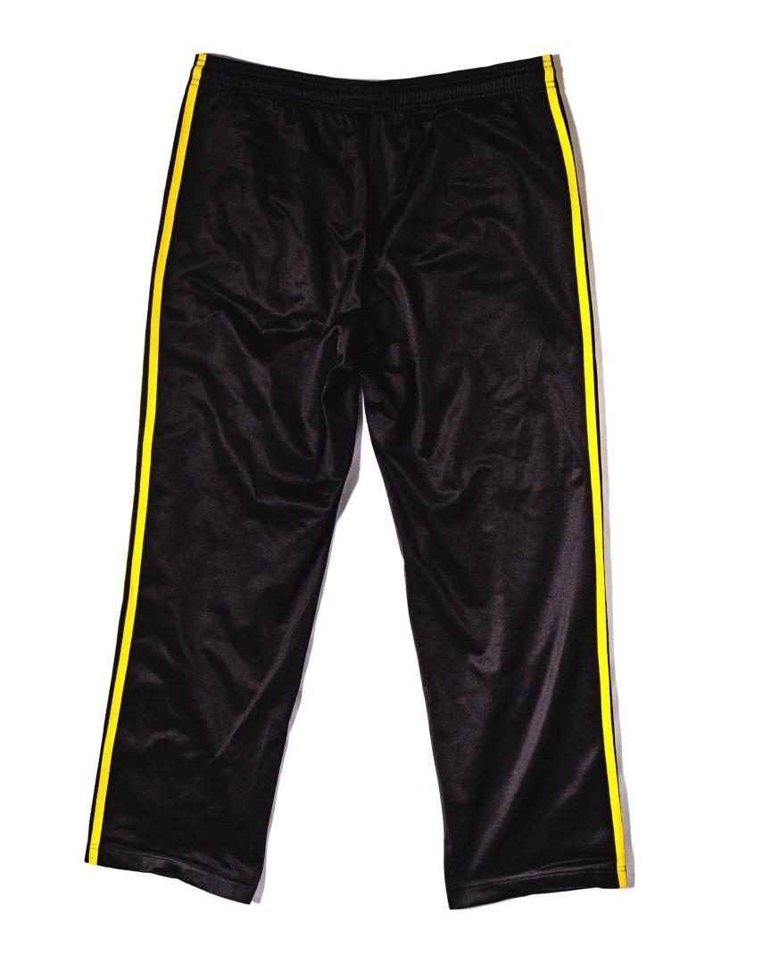 Adidas Trackies schwarz mit gelben Streifen Groß