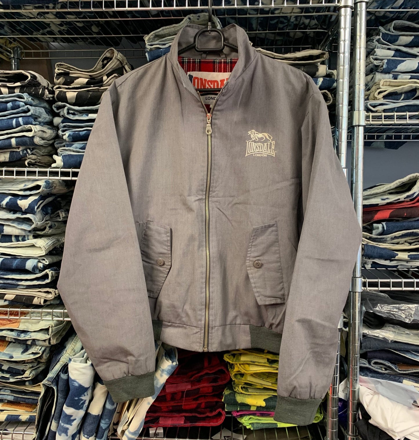 🔥 Veste Lonsdale Harrington gris foncé Large
