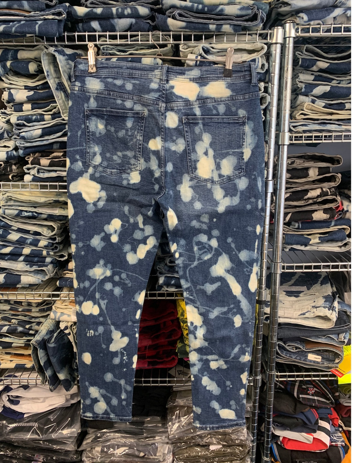 Blue Bleachers 36" waist skinny stretch
