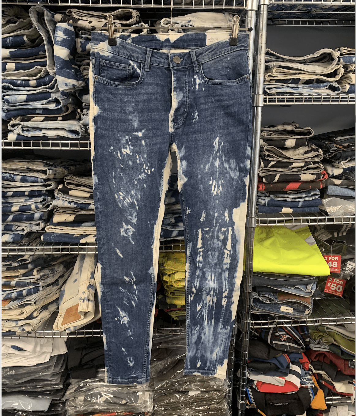 Blue Bleachers Skinny stretch 30/31" waist