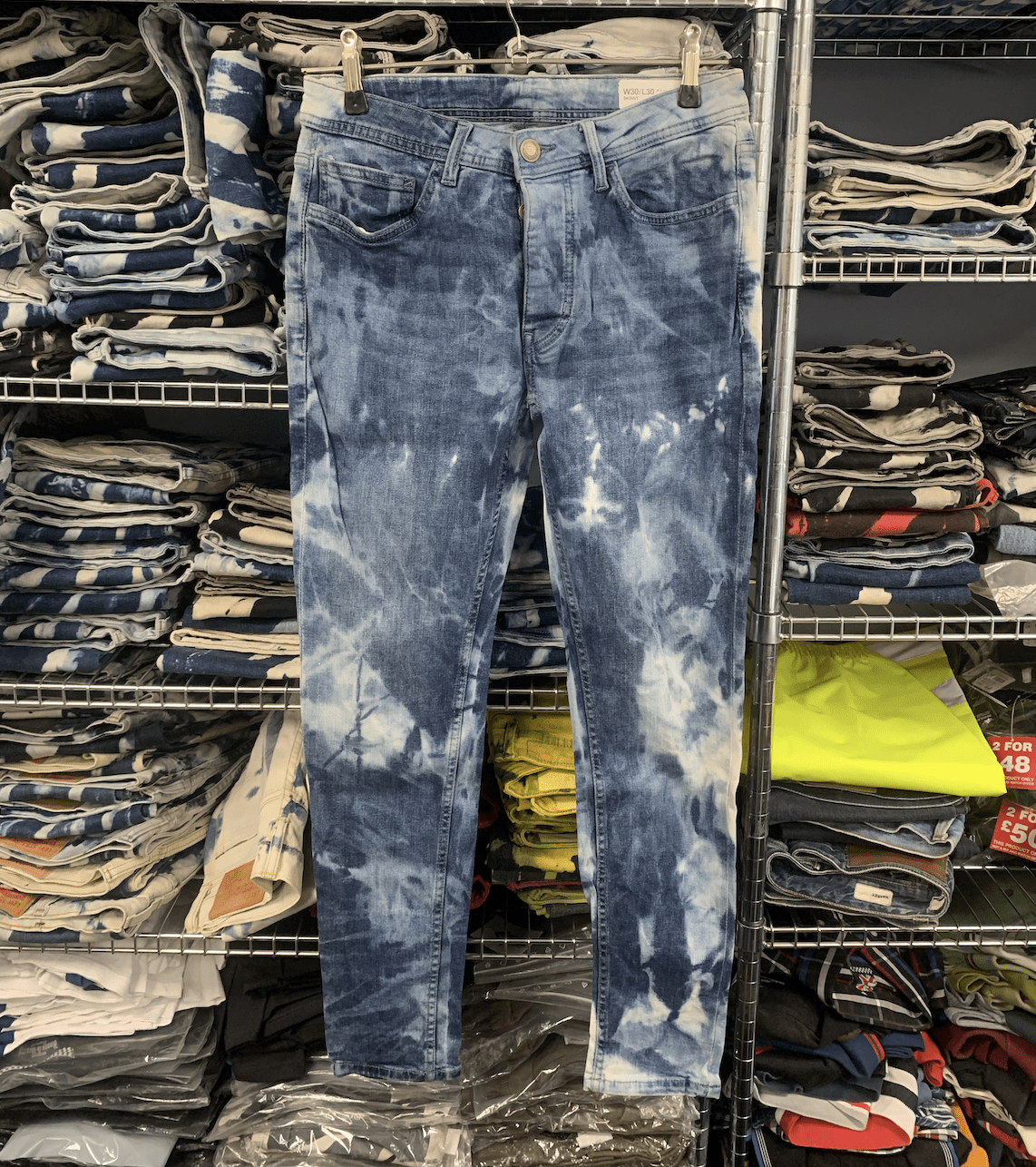 Blaue Bleachers Skinny Stretch 30/31" Taille