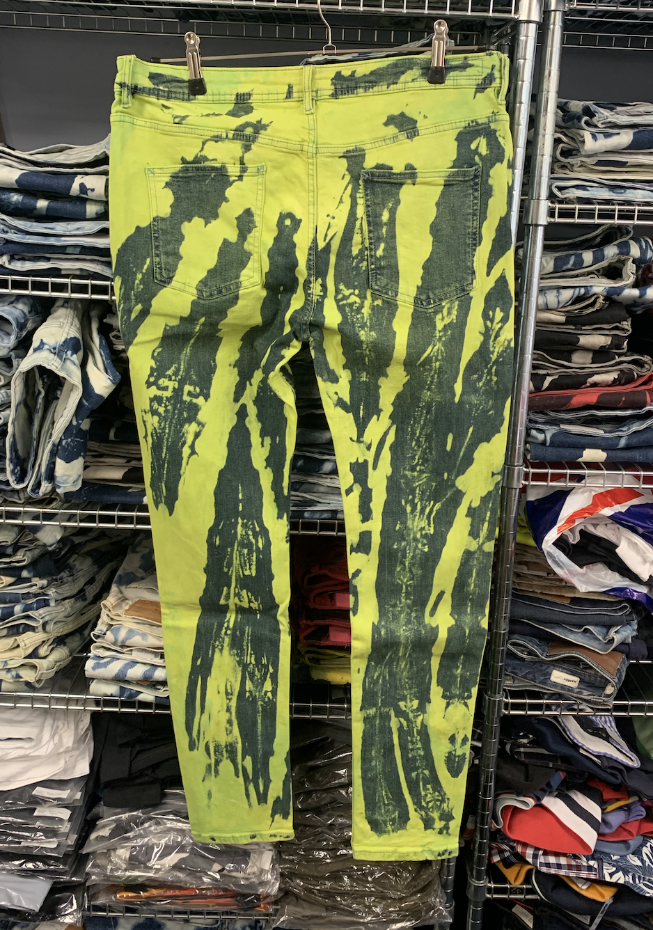 Grüne Bleachers Skinny Stretch 36" Taille